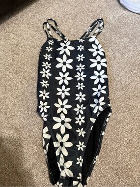 Jolyn Black and White Floral One-Piece Swimsuit